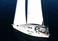 sailing yacht Hanse 505 main sail genoa furling deck blue sea